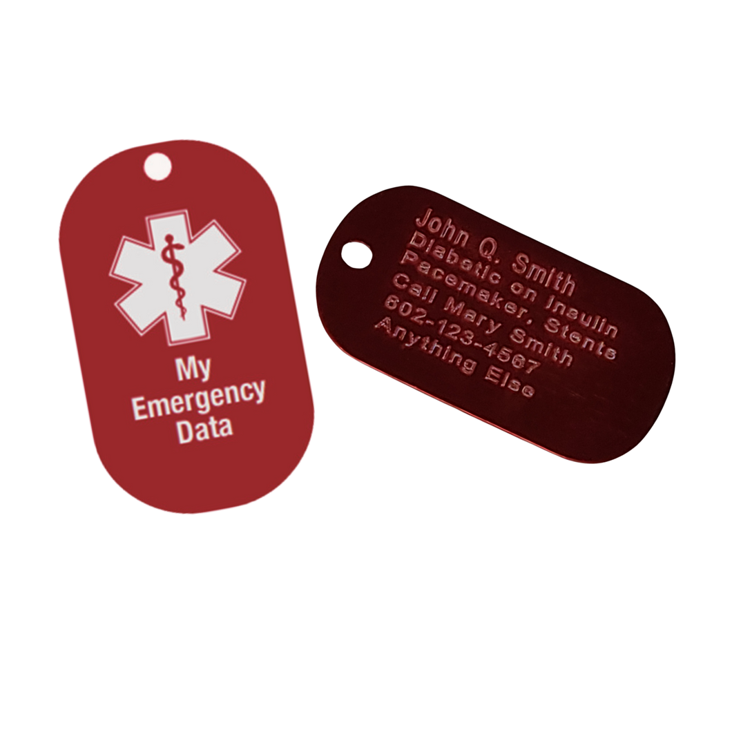 Personalized Medical Alert ID Dog Tag