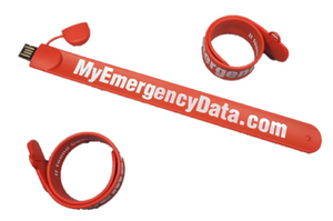 Bracelet Style Slap Wrap Silicone Medical Alert ID USB Bracelet