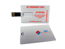 Load image into Gallery viewer, Credit Card Style Medical Alert USB ID
